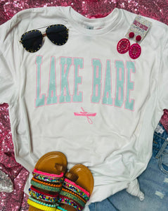 Lake Babe Pink Boat White Tee