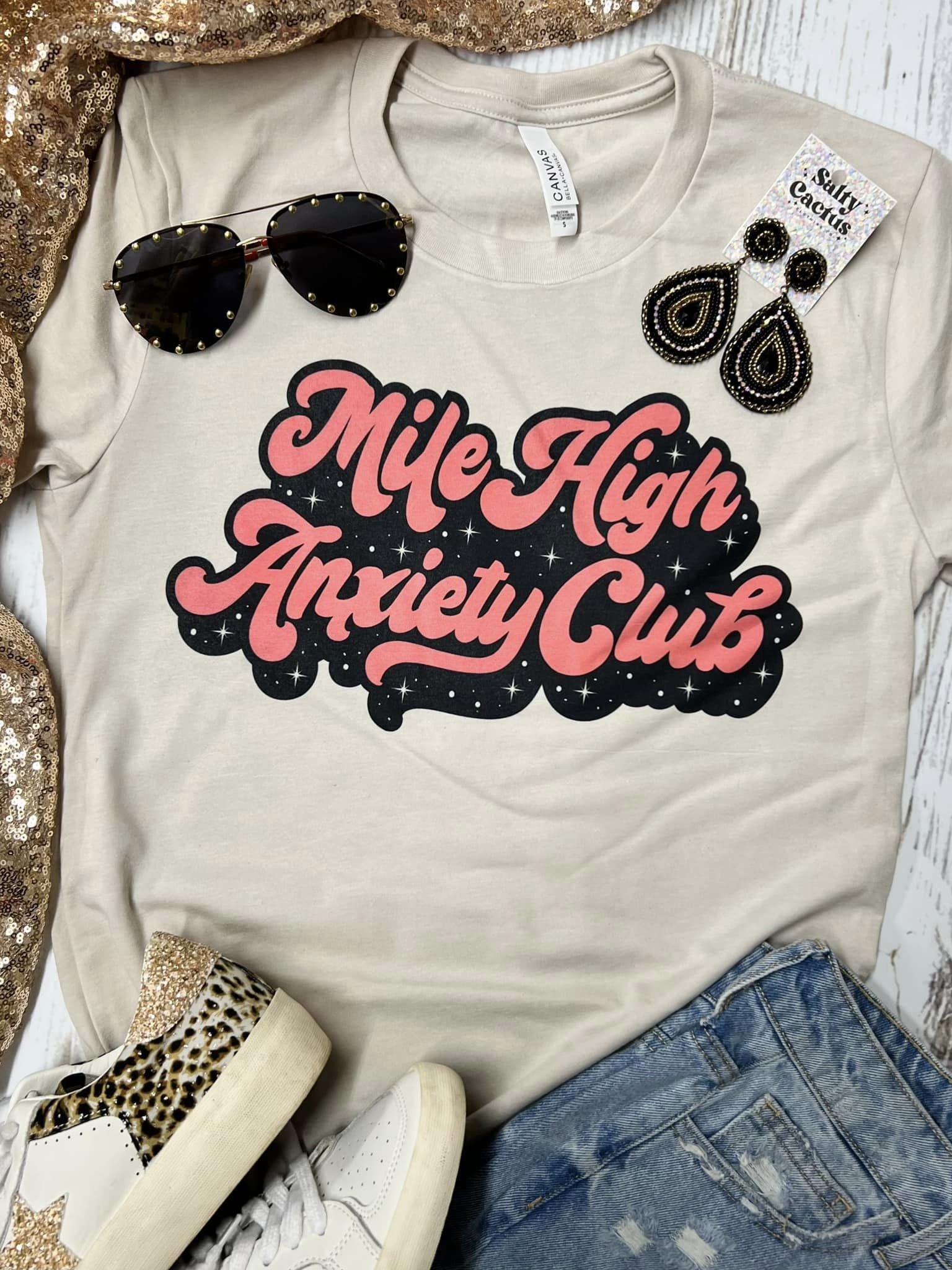 Mile High Anxiety Club Tan Tee