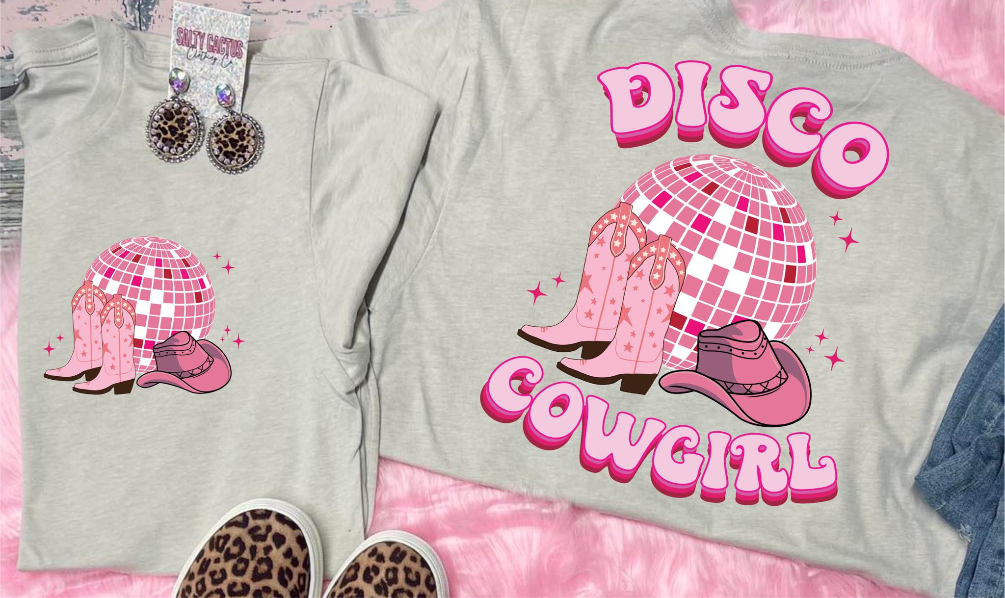 *DTG* Disco Cowgirl Pocket Stone Tee