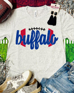 Buffalo Football Circle Triblend Soft Tee