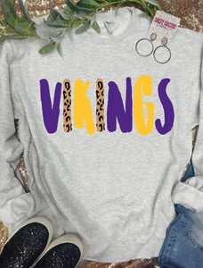 Vikings Leopard Ash Grey Sweatshirt