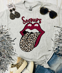 Leopard Tongue Sooners Maroon Ash Triblend Tee