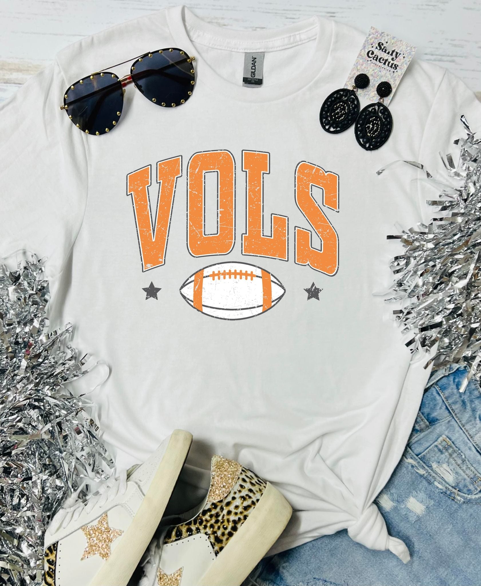 Vols Star Football White Tee