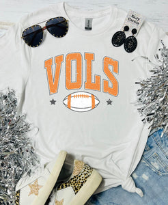 Vols Star Football White Tee