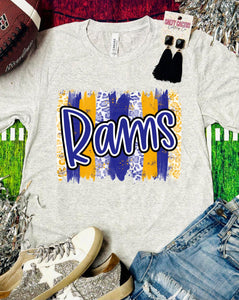 Rams Leopard Brushstroke Ash Tee