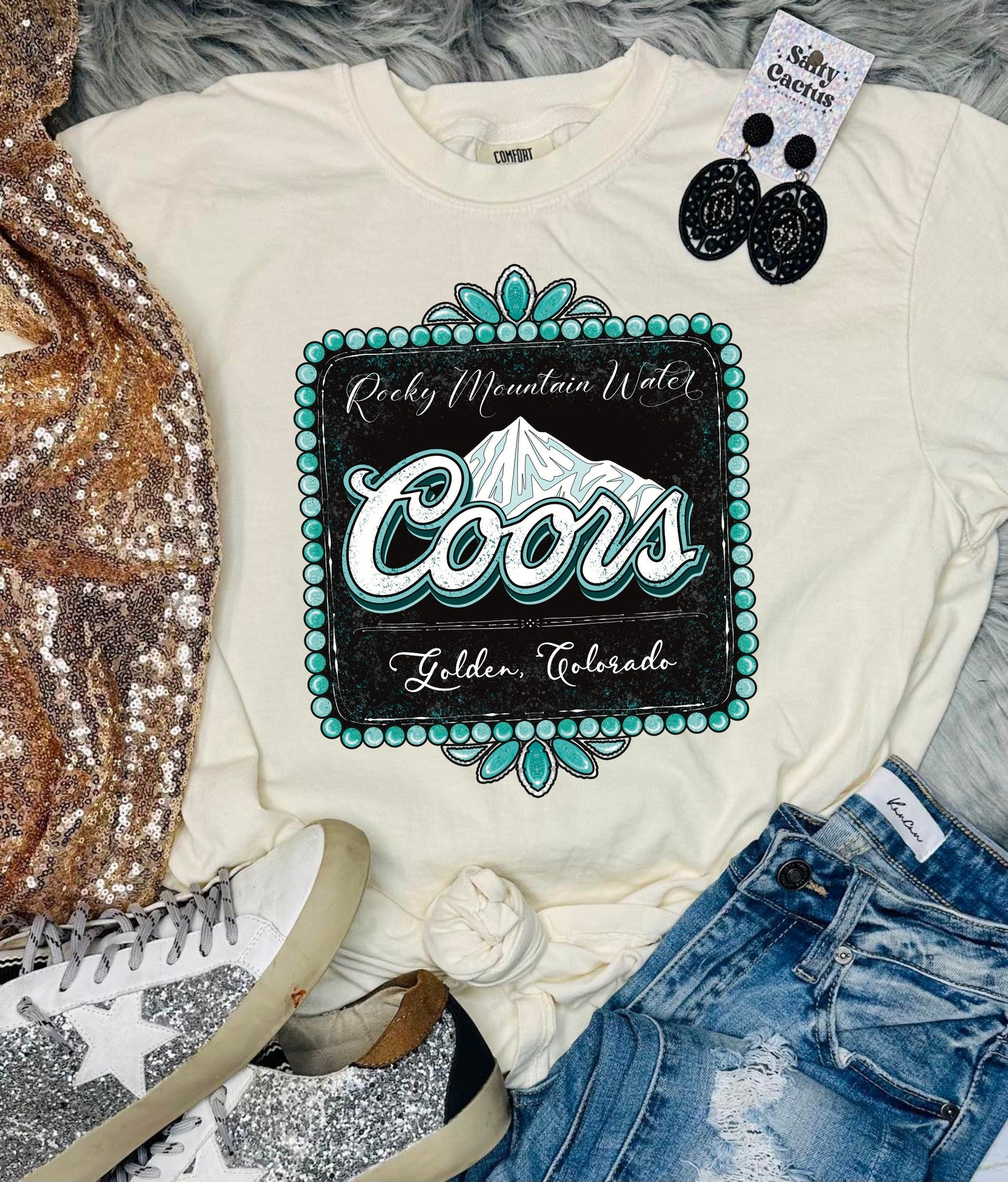 Coors Blue and Black Design Ivory Comfort Color