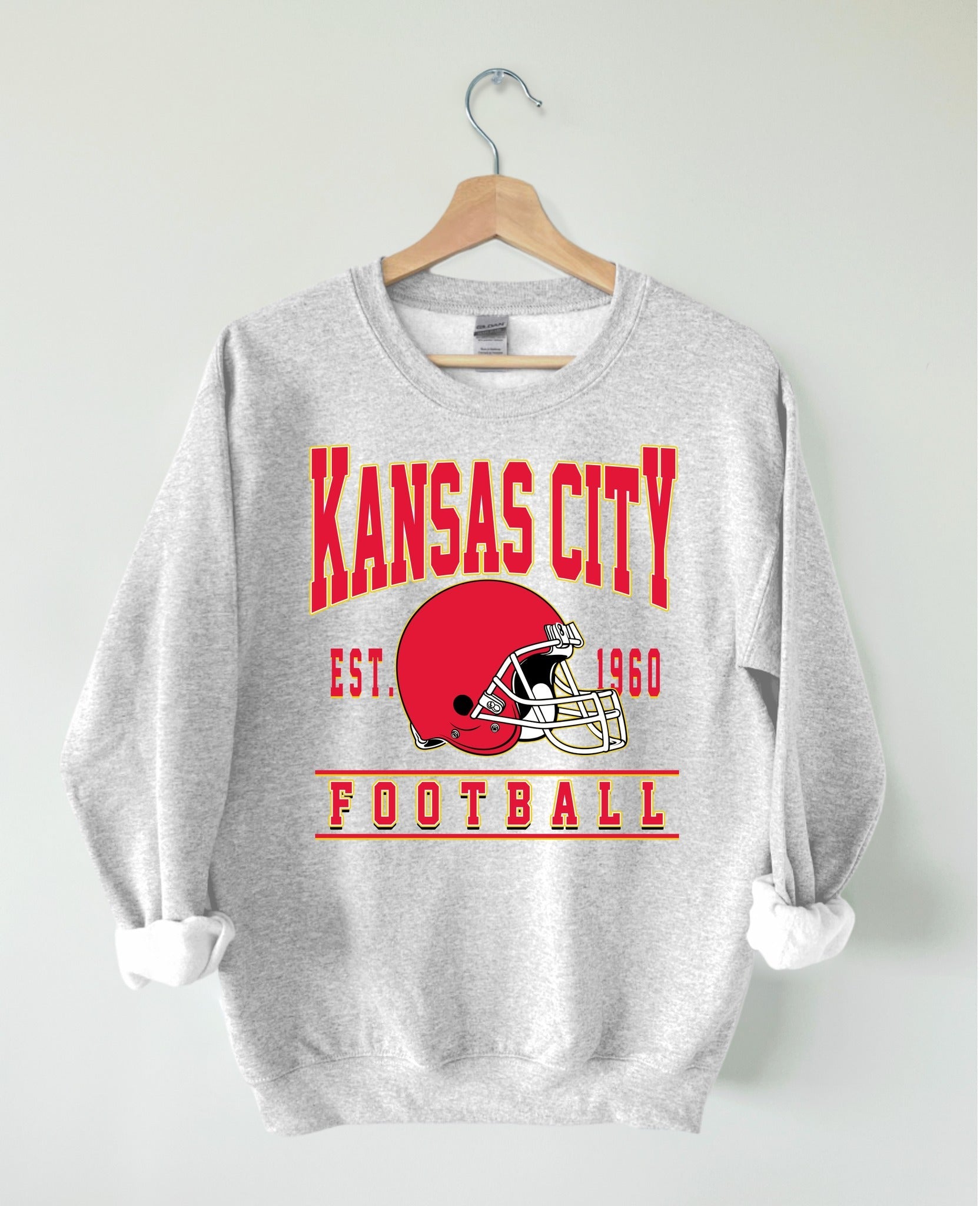 Kansas City Football Est. Ash Grey Sweatshirt