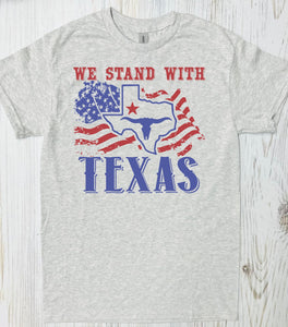 We Stand With Texas Ash Grey Tee