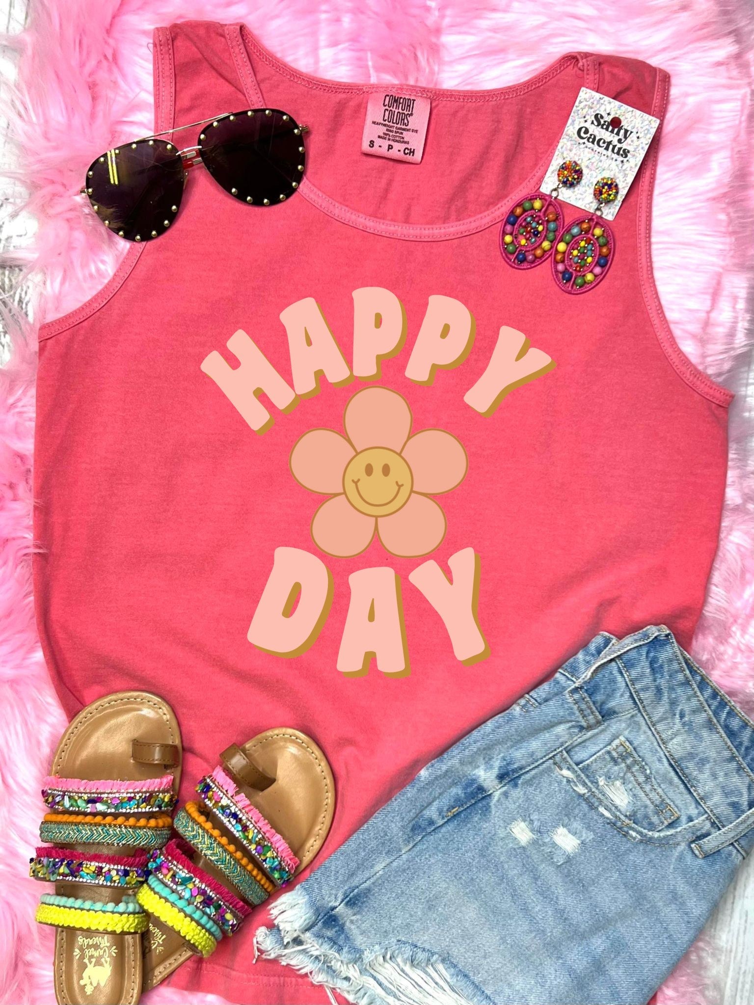 *DTF* Happy Day Retro Watermelon Comfort Color Tank