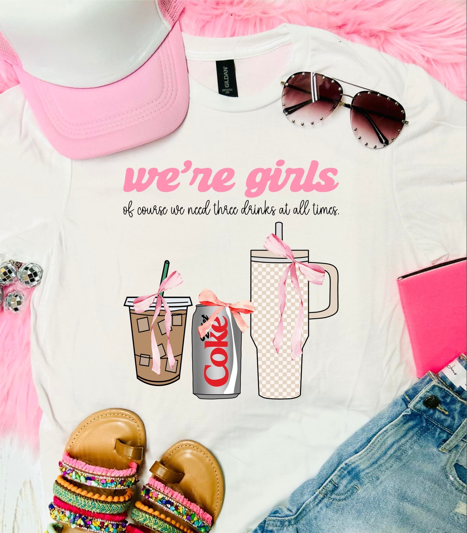 We're Girls Diet Coke White Tee