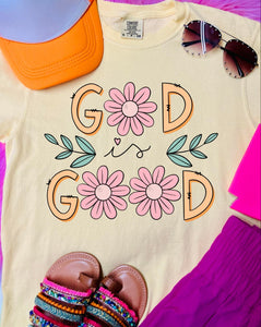 *DTF* God is Good Pastel Floral Butter Comfort Color Tee