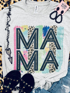 *RTS 5-7 Bus Days* Mama Brushstroke Ash Grey Tee