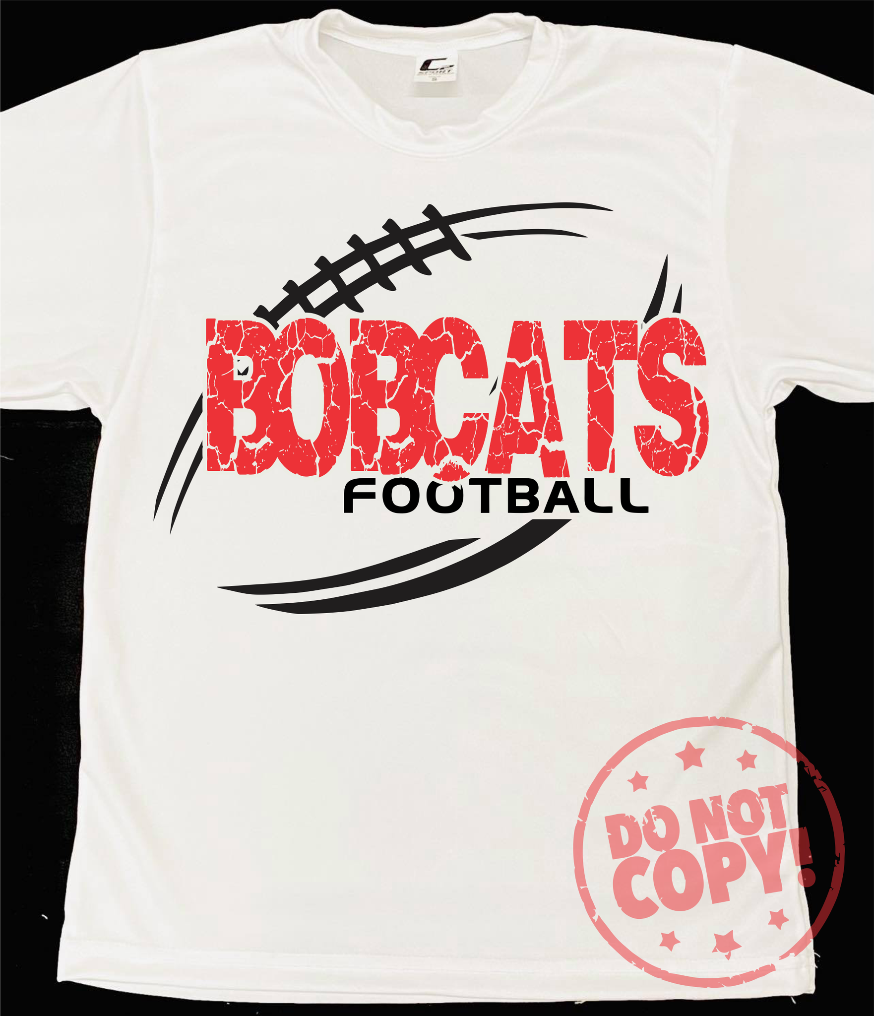 Youth Cracked Football Mascot White Dri-Fit Tee