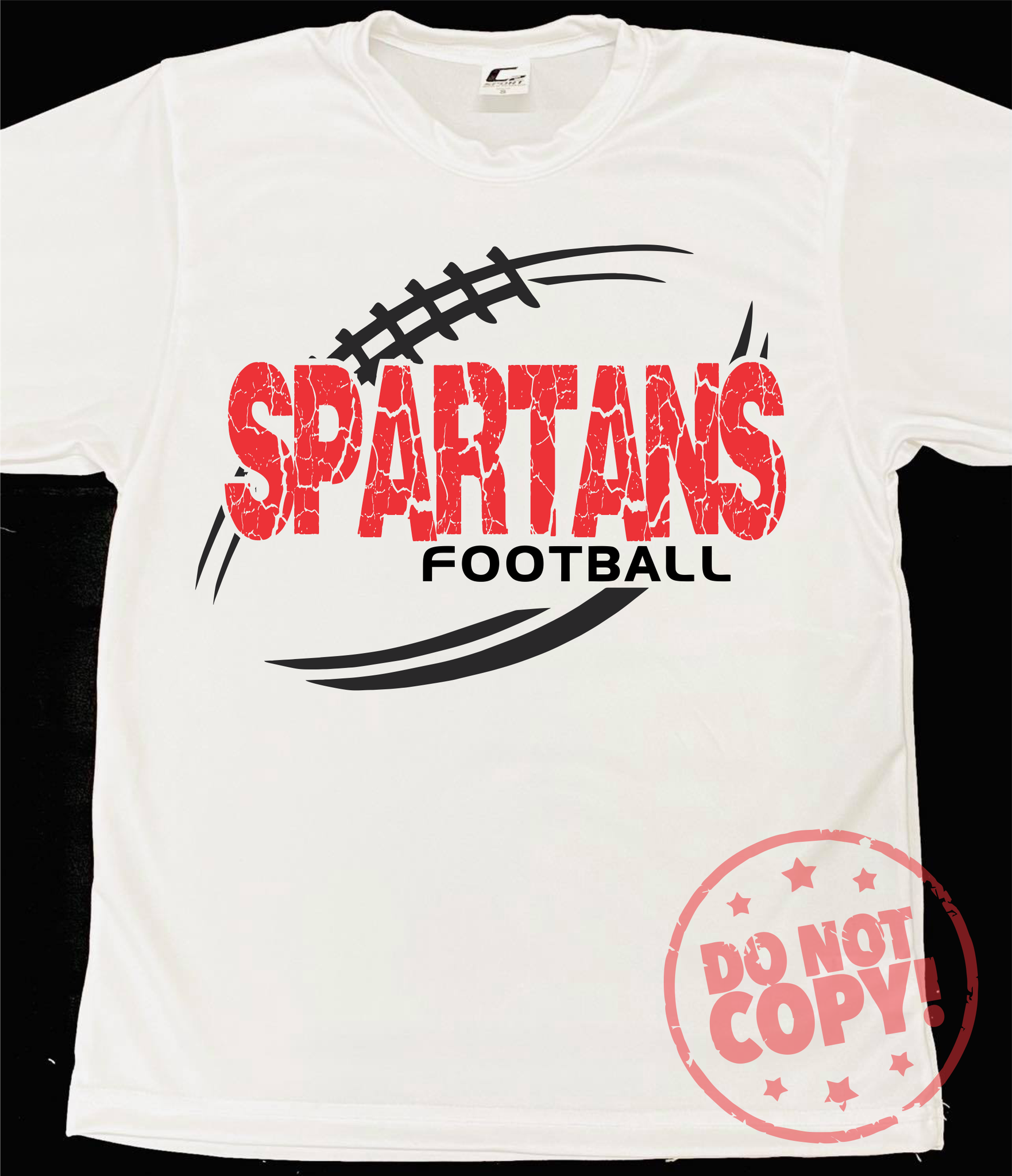 Youth Cracked Football Mascot White Dri-Fit Tee