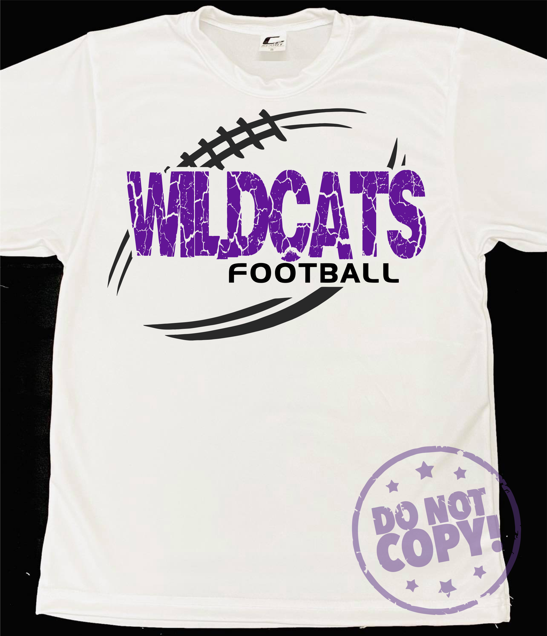 Youth Cracked Football Mascot White Dri-Fit Tee