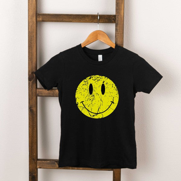 Distressed Smiley Face Youth Short Sleeve Tee