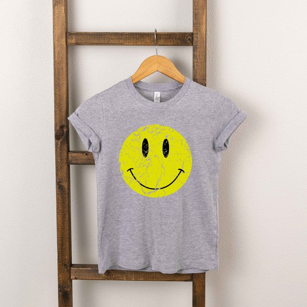 Distressed Smiley Face Youth Short Sleeve Tee