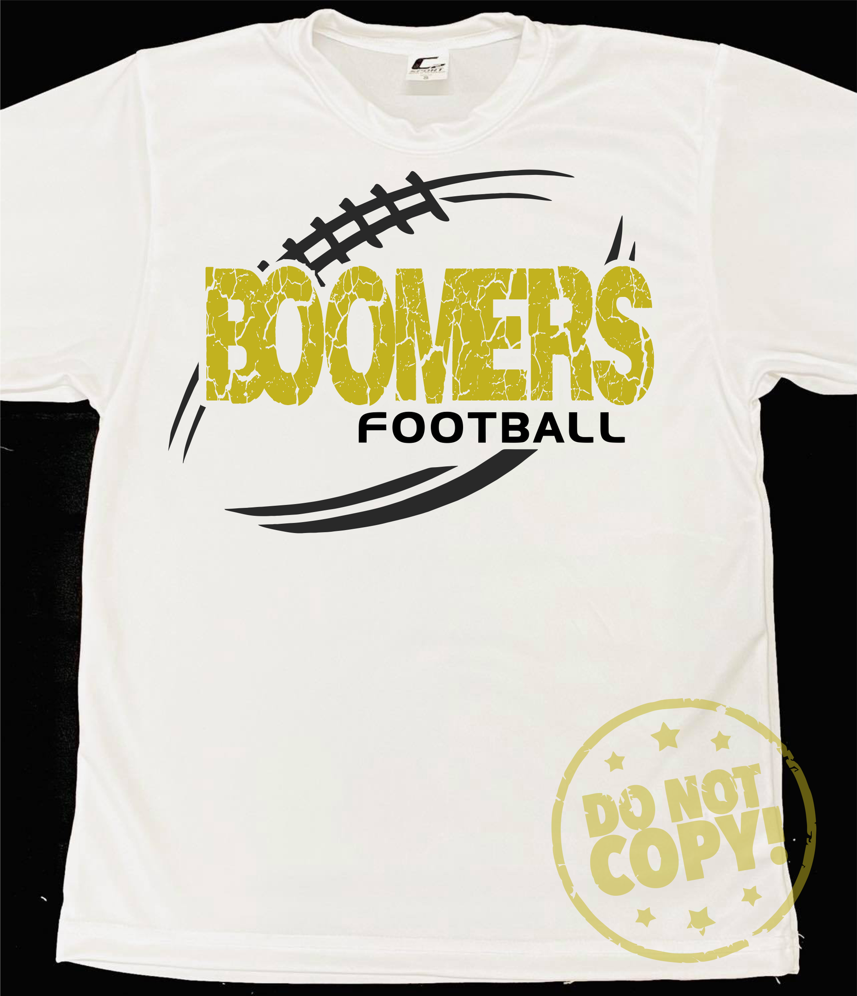 Youth Cracked Football Mascot White Dri-Fit Tee