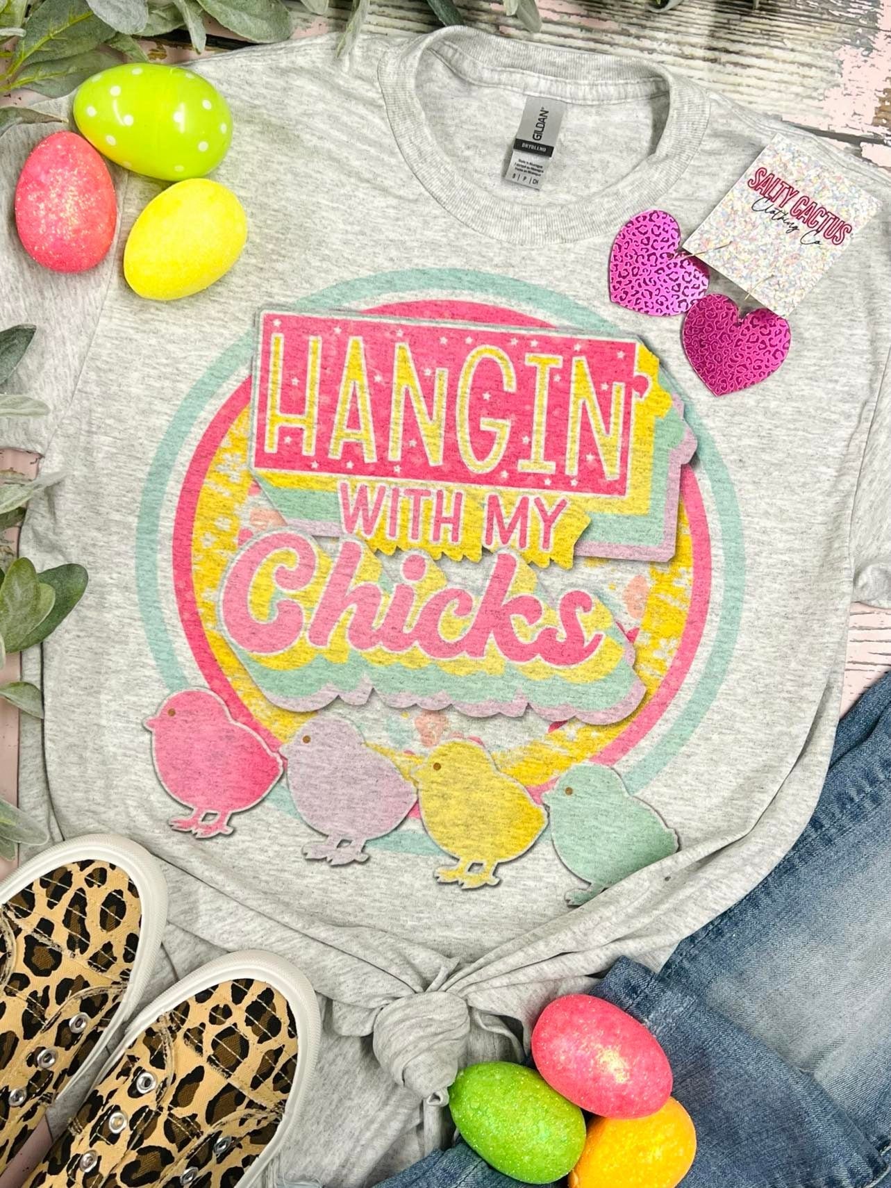 Hangin With My Chicks Grey Tee