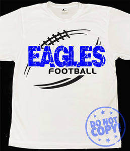 Youth Cracked Football Mascot White Dri-Fit Tee