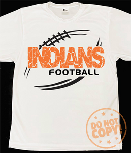 Youth Cracked Football Mascot White Dri-Fit Tee