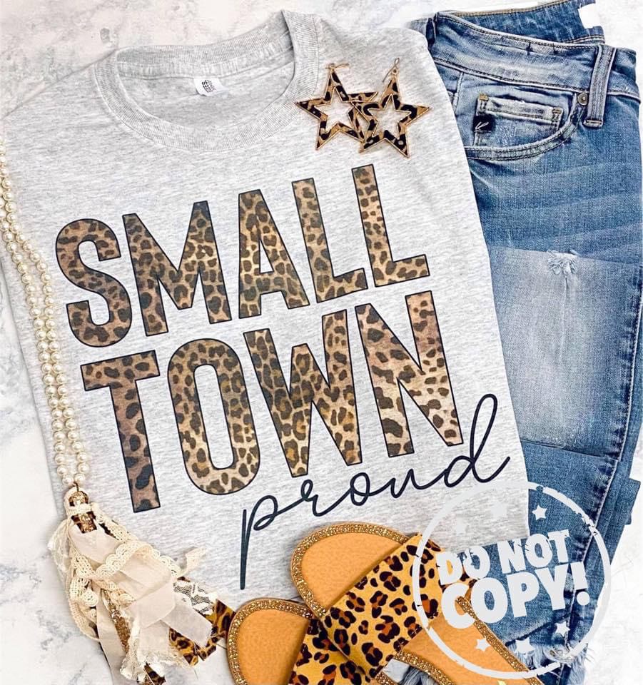 RTS Small Town Proud Leopard Grey Tee