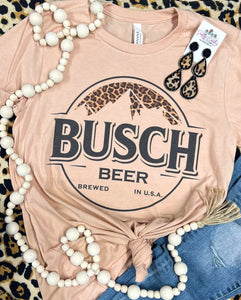 Busch Beer Leopard Peach Tee